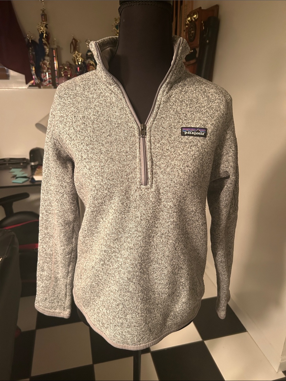 Patagonia Gray Heather Quarter-Zip Pullover